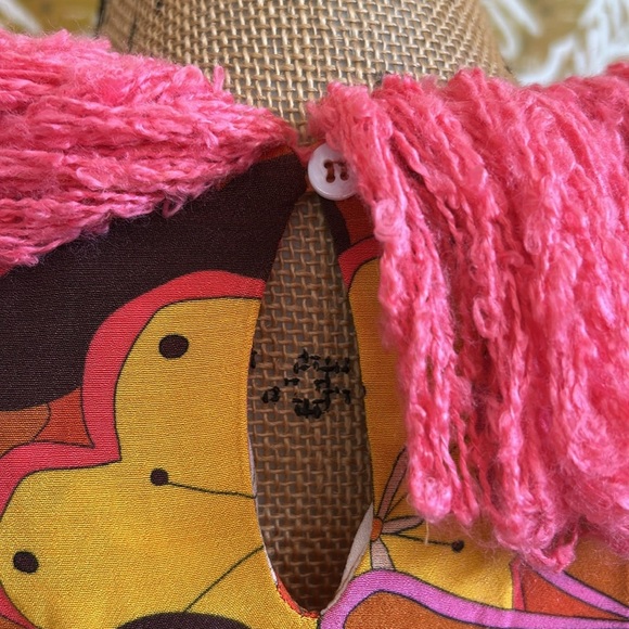 NWT CeliaB Gongga Orange Floral Fringe Trim Long Sleeve Maxi Dress Sz M RARE - Picture 4 of 16